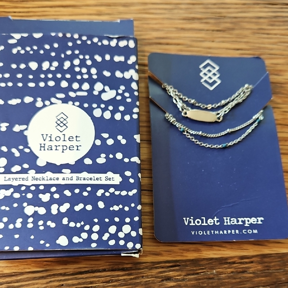 New Violet Harper Layered Necklace and Bracelet Set